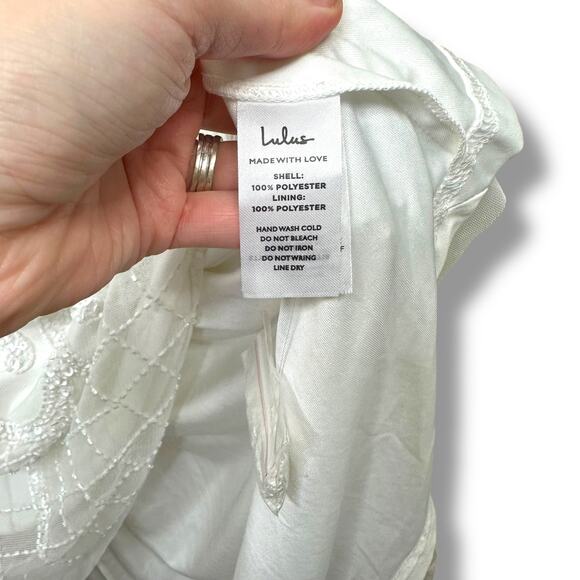 Lulus Bridal NWT Cherished Vow White Beaded Backless Mermaid Wedding Gown Dress - Picture 13 of 14